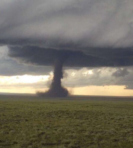 A tornado ripping through the plains