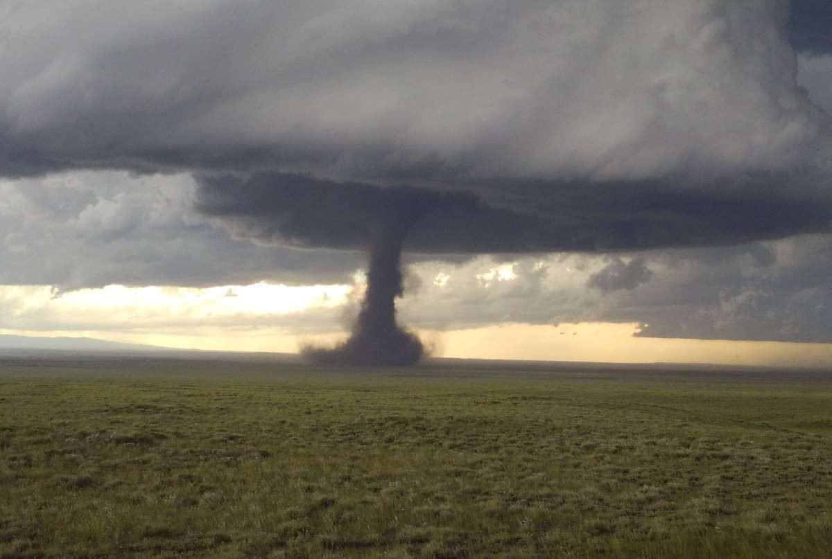 A tornado ripping through the plains